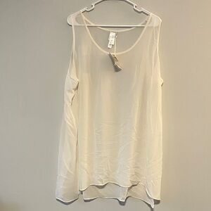 MarlaWynne Sheer Cream Camisole Top